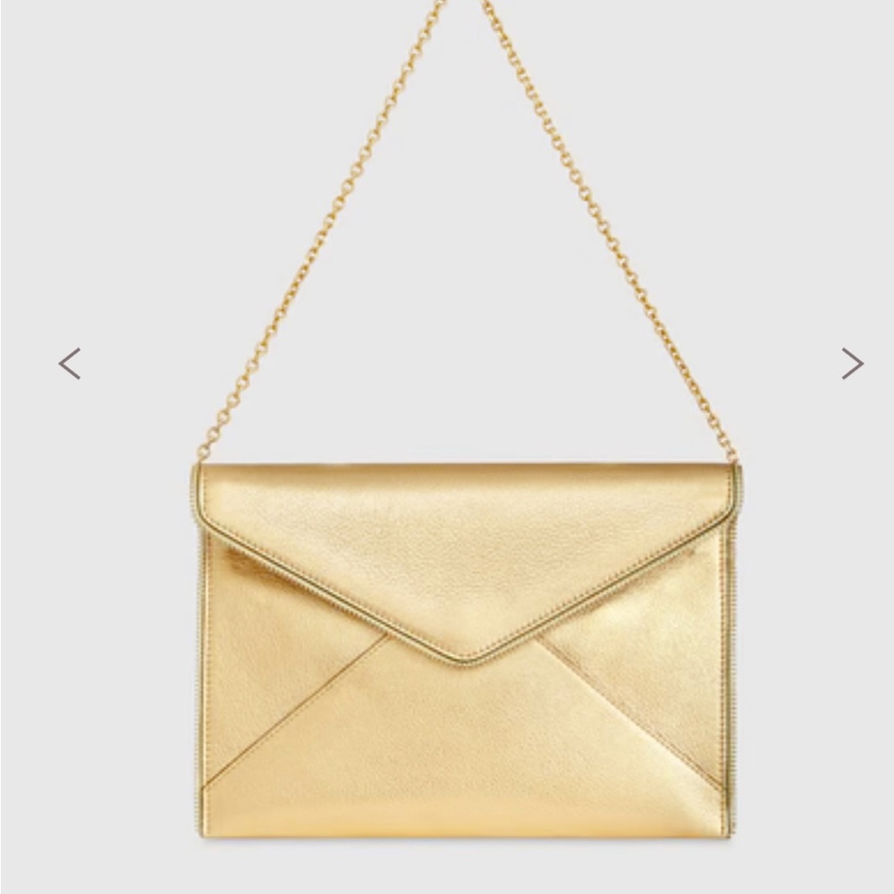 Leo clutch in gold by Rebecca Minkoff